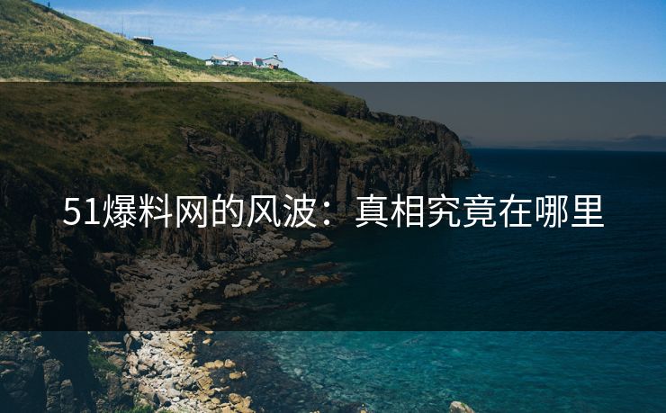 51爆料网的风波：真相究竟在哪里