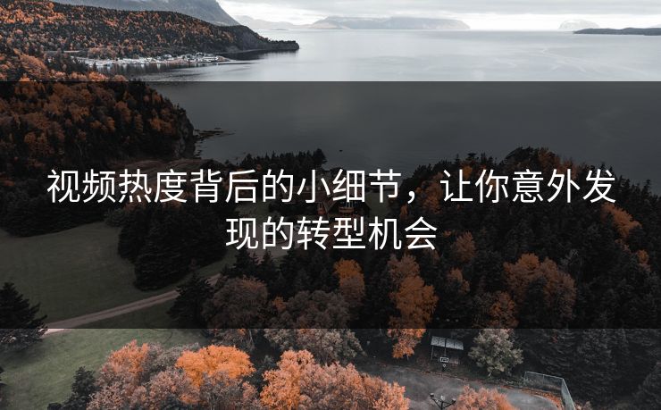 视频热度背后的小细节，让你意外发现的转型机会