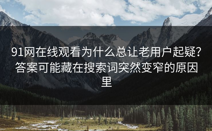 91网在线观看为什么总让老用户起疑？答案可能藏在搜索词突然变窄的原因里
