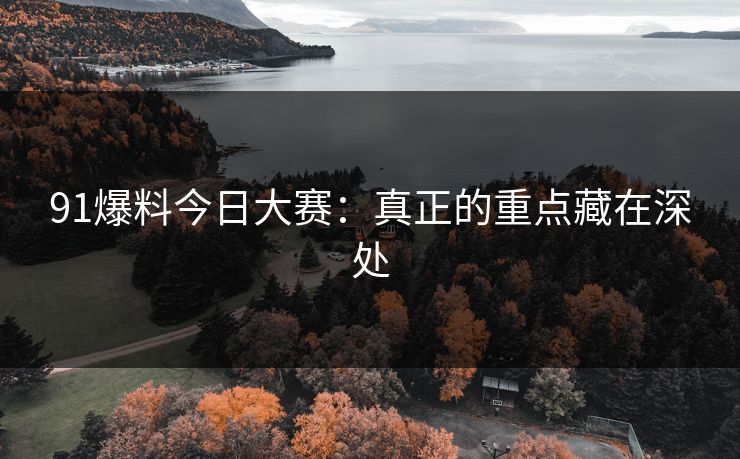 91爆料今日大赛：真正的重点藏在深处